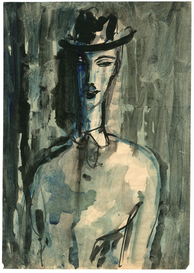 Портрет мужчины в шляпе. 1930-е