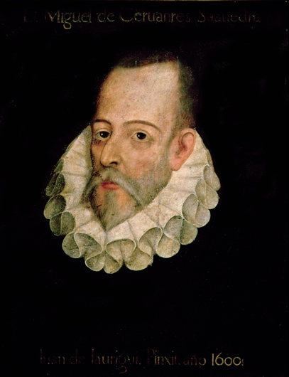 Портрет Мигеля де Сервантеса с подписью «Хуан де Хауреги. 1600 г.». Художник не установлен (подпись фальсифицирована). XVII в., добавления XIX в.