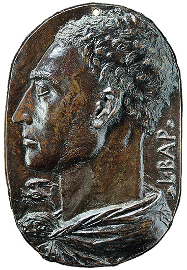 Леон Баттиста Альберти. Автопортрет (аверс). Около 1435. Бронза; 20,1×13,6 (неправильный овал)