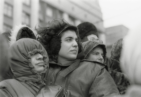 Митинг на Манежной зимой 1990-1991 гг.